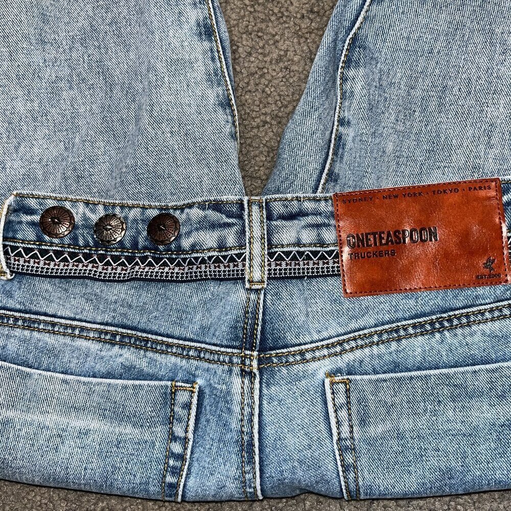 ONETEASPOON ONE TEASPOON TRUCKERS Western Concho Embellished Blue Jeans 24/26 - Picture 7 of 16